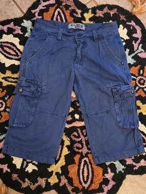🔥🔥Y2k M.K. JINSI Blue Cargo Men’s Shorts🔥🔥size 30 SKATER Y2K BAGGY